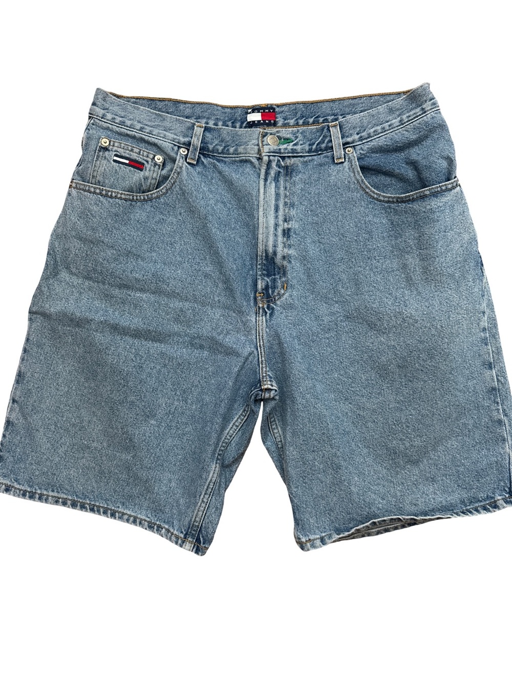 Vintage Tommy Hilfiger Denim Men’s Jean Shorts Y2K Baggy Size 38 Streetwear TH